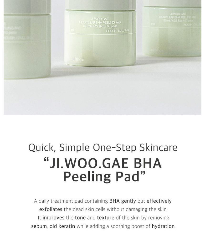 CELIMAX - JIWOOGAE Heartleaf BHA Peeling Pad